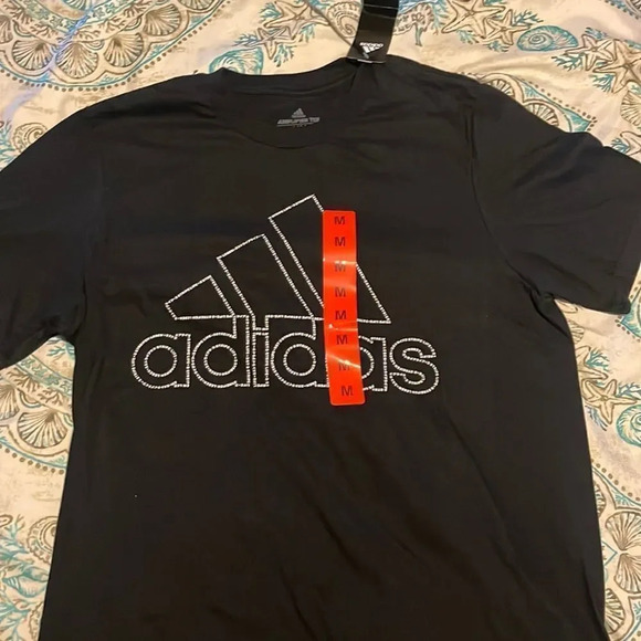 Adidas amplifier tee shirt sleeve t-shirt black size M, L - Picture 1 of 8